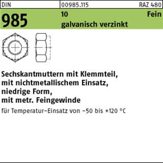 DIN 985 10 M 14 x 1,5 galv. verzinkt gal Zn S Produktbild img1 L