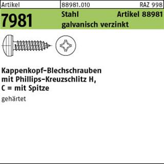 ART 88981 Kappenschr. ähnl.7981 Stahl gal Zn 3,9 x 22 -H gal Zn S Produktbild img1 L