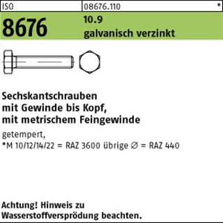 ISO 8676 10.9 M 8 x 1 x 25 galv. verzinkt A2F getempert gal Zn S Produktbild img1 L
