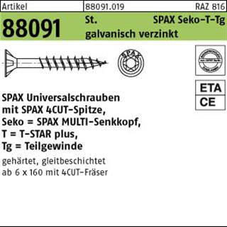ART 88091 SPAX St. 4,5 x 60/37 -T20 WIROX, Senkkopf gal Zn K Produktbild img1 L