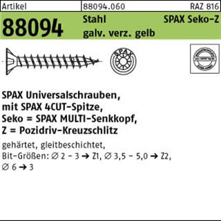 ART 88094 SPAX St. 5 x 35/29 -Z YELLOX, SEKO gal ZnC K Produktbild img1 L