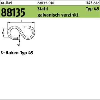 ART 88135 S-Haken Art. 45 Stahl 60 mm galv. verzinkt gal Zn S Produktbild img1 L