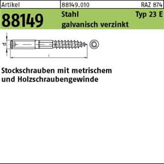 ART 88149 Stockschrauben Stahl Typ 23E M 8 x 140 galv. verzinkt gal Zn S Produktbild img1 L