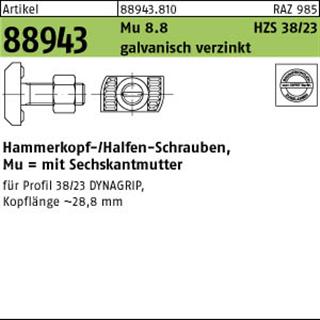 ART 88943 Halfenschr. HZS 38/23 8.8 Mu M 16 x 100 galv. verzinkt gal Zn S Produktbild img1 L
