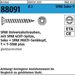 ART 88091 SPAX A 2 3 x 20/16 -T10 Senkkopf A 2 K Produktbild img1 L