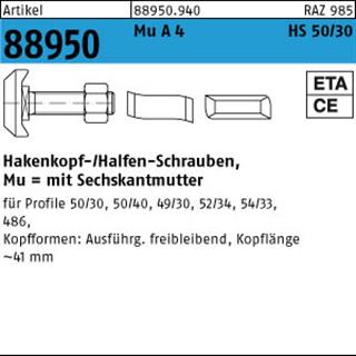ART 88950 Halfenschr. Typ 50/30 A 4 M 16 x 60 A 4 S Produktbild img1 L