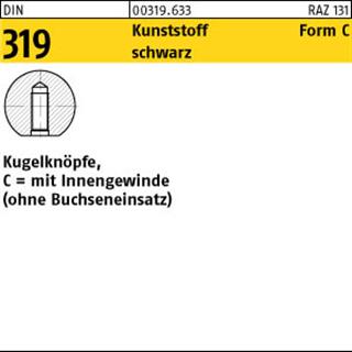 DIN 319 Kunstst. C 25 M 6 schwarz Innengew. o. Buchse Kunstst S Produktbild img1 L