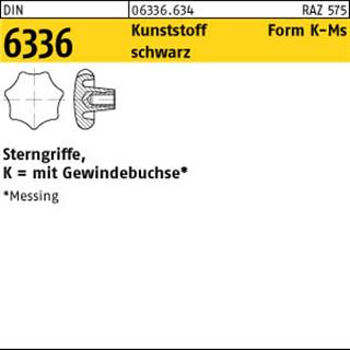 DIN 6336 Kunstst. schwarz K 63 M 10 Gewindebuchse Messing KU-MS S Produktbild img1 L