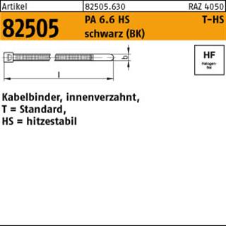 ART 82505 PA 6.6 3,5 x 150/ 35 Kabelbinder, schwarz, T 30R-HS S Produktbild img1 L
