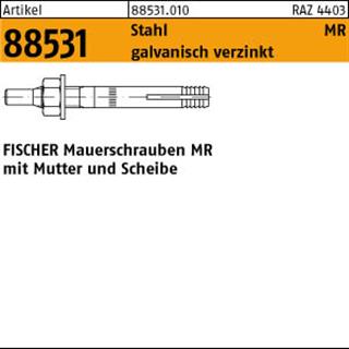ART 88531 FISCHER-Mauerschrauben MR 12 St. gal Zn, m. Mutter u. Scheibe S Produktbild img1 L