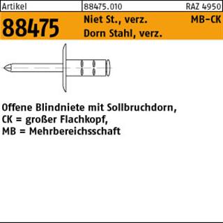 ART 88475 PolyGrip Mehrber.-Blindniete St./St. verz. K 12 4 x 13 S Produktbild img1 L