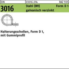 DIN 3016 St. D1 20 x 15 -W1 verzinkt, m. Gummiprofil W1 Zn S Produktbild