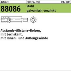 ART 88086 SK-Abst. Bolzen I/A St. gal Zn M 6 x 30 /14 x 12 SW 10 gal Zn S Produktbild