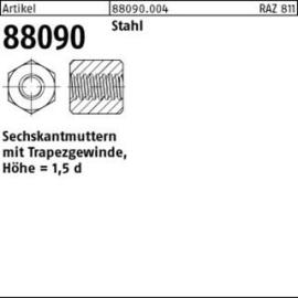 ART 88090 Mutter 6kt. Stahl m.Trapezgew. TR 20 x 4 x SW 30 x L30 S Produktbild