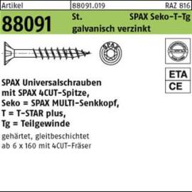 ART 88091 SPAX St. 6 x 80/46 -T30 WIROX, Senkkopf gal Zn K Produktbild