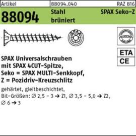 ART 88094 SPAX St. 5 x 80/60 -Z Wellenschliff, brüniert, SEKO brün S Produktbild