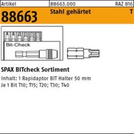 ART 88663 SPAX BITcheck 1 Rapidaptor- Bithalter + 6 T-Star plus BITs S Produktbild