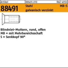 ART 88491 Mehrbereichsblindnietmu. Stahl SEKO M 6 / 1,5 - 6,0 gal Zn S Produktbild