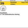 DIN 319 Kunstst. E 50 M 12 schwarz mit Mess. Gewindebu. Kunstst S Produktbild img1 S