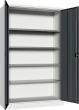 Flügeltürenschrank 4 Einlegeböden a 80kg RAL 7035/7016 B1200xT500xH1950mm Produktbild img2 S