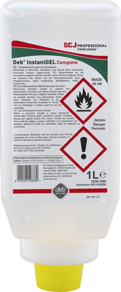 InstantGEL Complete Gel-Handdesinfektion 1 l Softflasche Alkoholbasis Produktbild img1 L