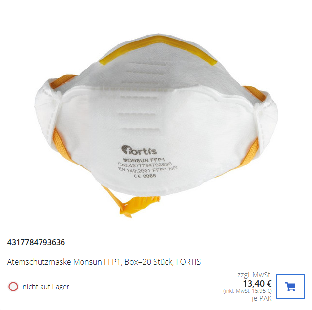 Platzhalterbild - FORTIS Artikel - Atemschutzmaske