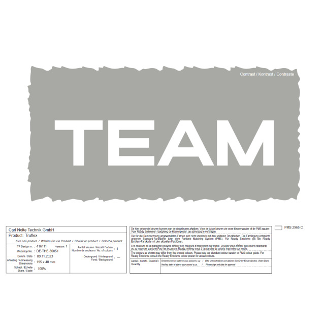 Truflex Emblem "TEAM" weiß Produktbild img1 L