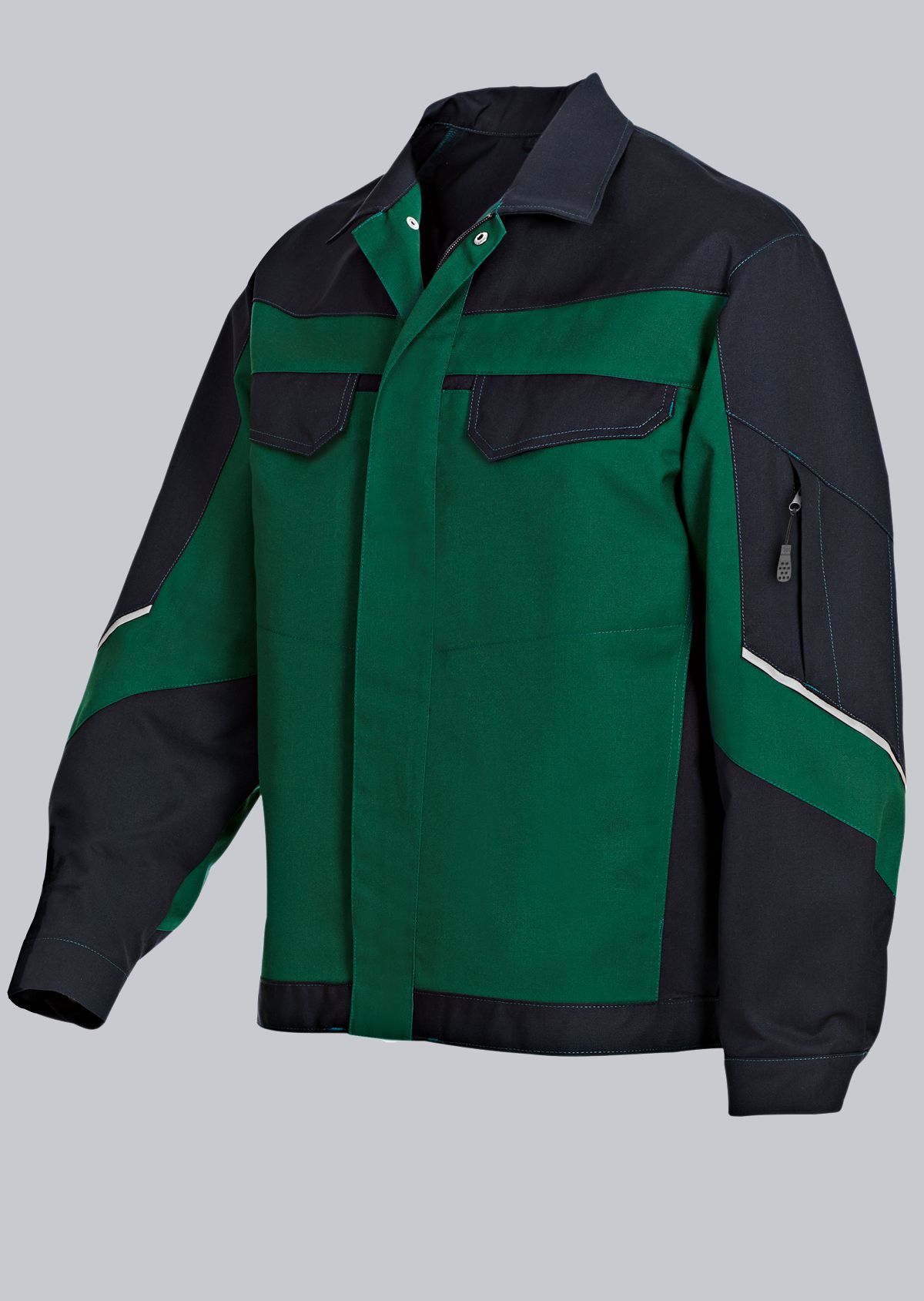 BP® Work & Wash Color Blouson 1607 559 74, mittelgrün-schwarz Produktbild img1 L