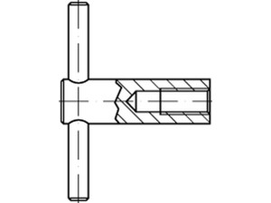 DIN 6305 Stahl 5 M 12 brüniert, fester Knebel eingepr. brün S Produktbild img1 L