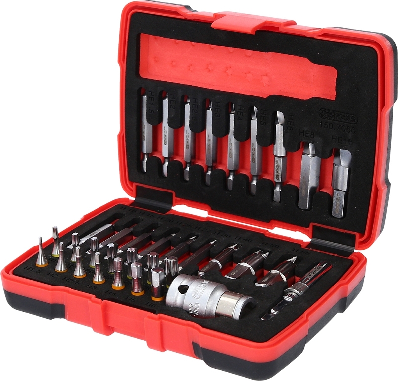 1/4" + 10 mm Torx- und Innensechskant-Schrauben-Ausdreher-Satz, 34-tlg Produktbild img2 L