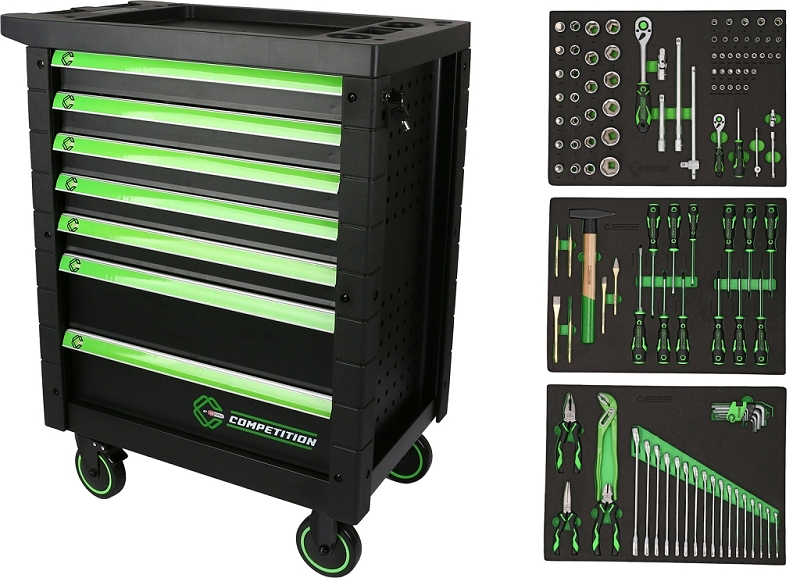 COMPETITION Werkstattwagen mit 7 Schubladen und 119 Premium-Werkzeugen Produktbild img4 L