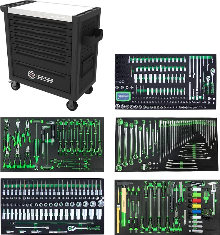 COMPETITION Werkstattwagen mit 8 Schubladen und 434 Premium-Werkzeugen Produktbild img2 L