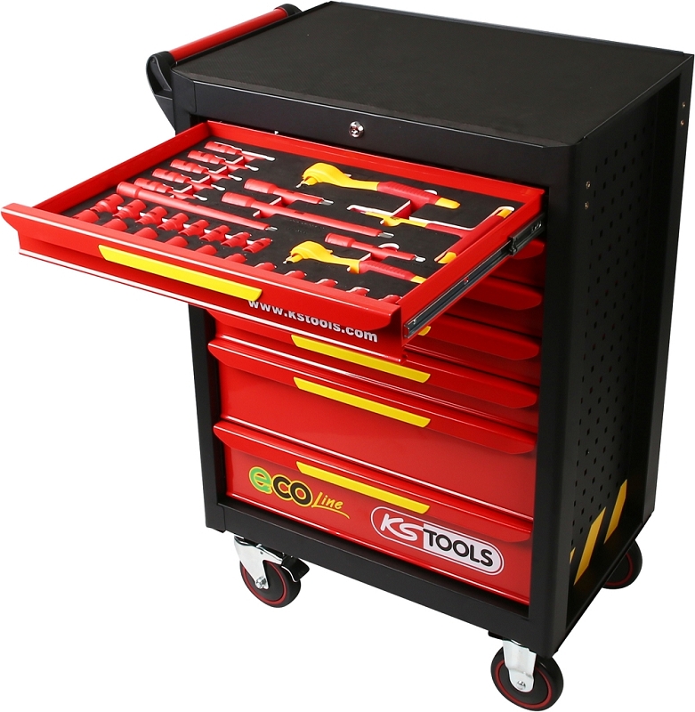 ECOline Werkstattwagen mit 42 isolierten Werkzeugen für Hybrid- und Elektrofahrzeuge Produktbild img3 L