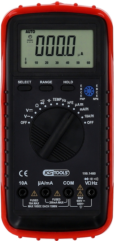 Digital Multimeter inkl. Prüfspitzen und Krokodilklemmen Produktbild img3 L
