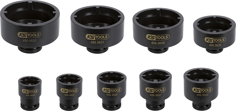 Nutmuttern-Schlüssel-Satz, Zapfen innen liegend, 9-tlg Produktbild img4 L