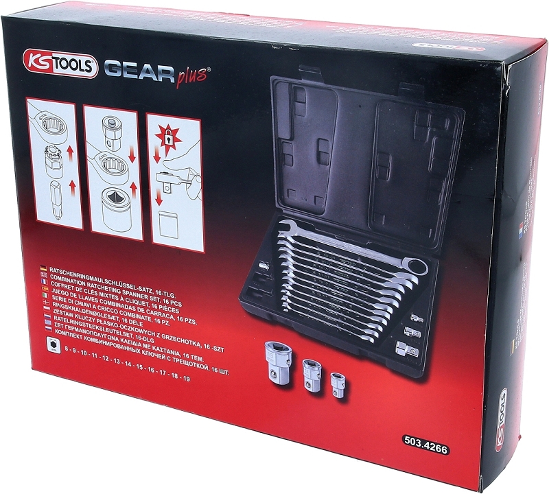GEARplus Ratschenringmaulschlüssel-Satz, 16-tlg Produktbild img4 L