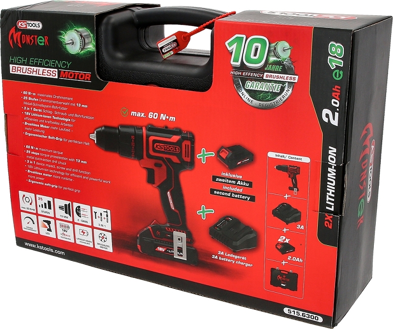 eMONSTER Brushless-Akku-Schlag-Bohr-Schrauber-Satz, 4-tlg Produktbild img6 L