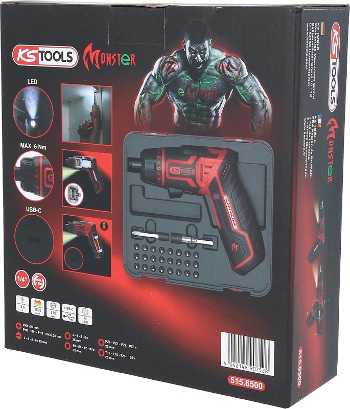 eMONSTER 1/4" Akku-Bit-Schrauber-Satz, 27-tlg. Produktbild img6 L