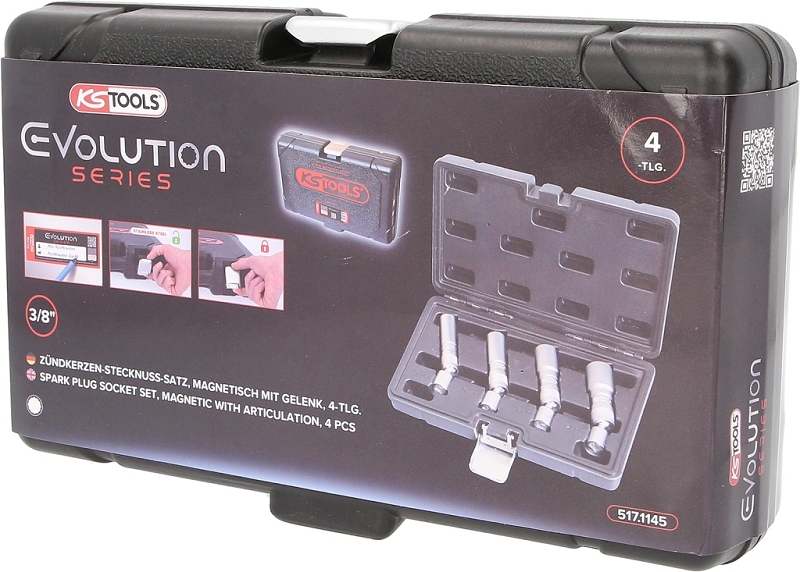 3/8" Zündkerzen-Stecknuss-Satz, 4-tlg, magnetisch mit Gelenk Produktbild img4 L