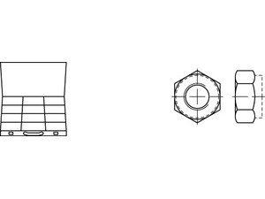 ART 82935 DIN 934 8 Sortiment Mu. gal Zn RG M4 - M16 FG M10x1 - M16x1,5 S Produktbild img1 L