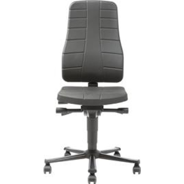 Bimos Arbeitsstuhl 9643-2000 All-In-One 2 Sitzhöhe 450-600 mm mit Rollen, PU schwarz Produktbild img1 L