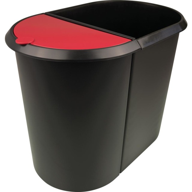 Papierkorb Duo-System schwarz/rot helit Produktbild img1 L