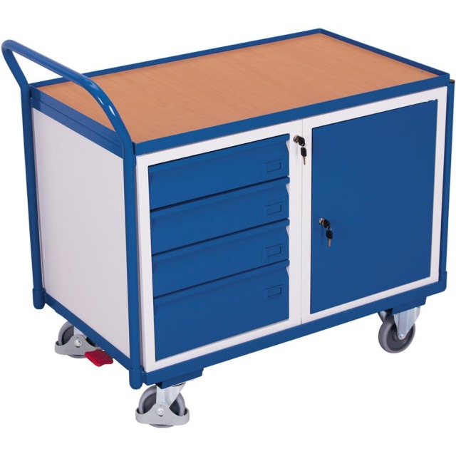 Tischwagen mit Stahlschrank und Schubladenschrank Produktbild img1 L