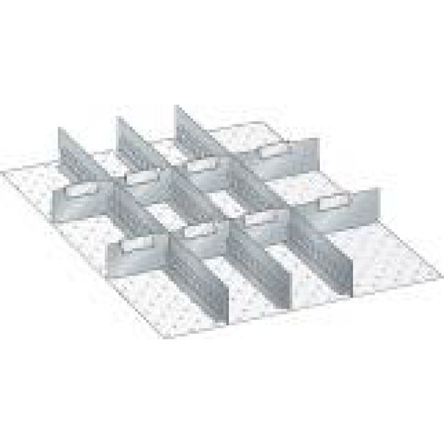 Schlitzwände-Set, 11-teilig, für Schubladen 27x36 E  Trennwände (27x36), 3 Schlitzwände 36 E, 10 Trennwände 9 E (Schubladen-Einteilungsmaterial), Lista Produktbild img1 L