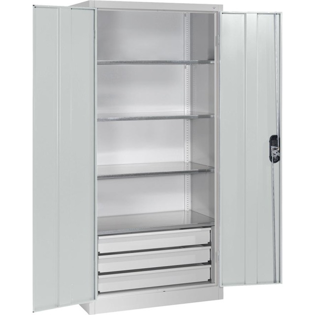 Großraum-Werkzeugschrank (RAL 7035/7035), 3 Schubladen unten Produktbild img1 L