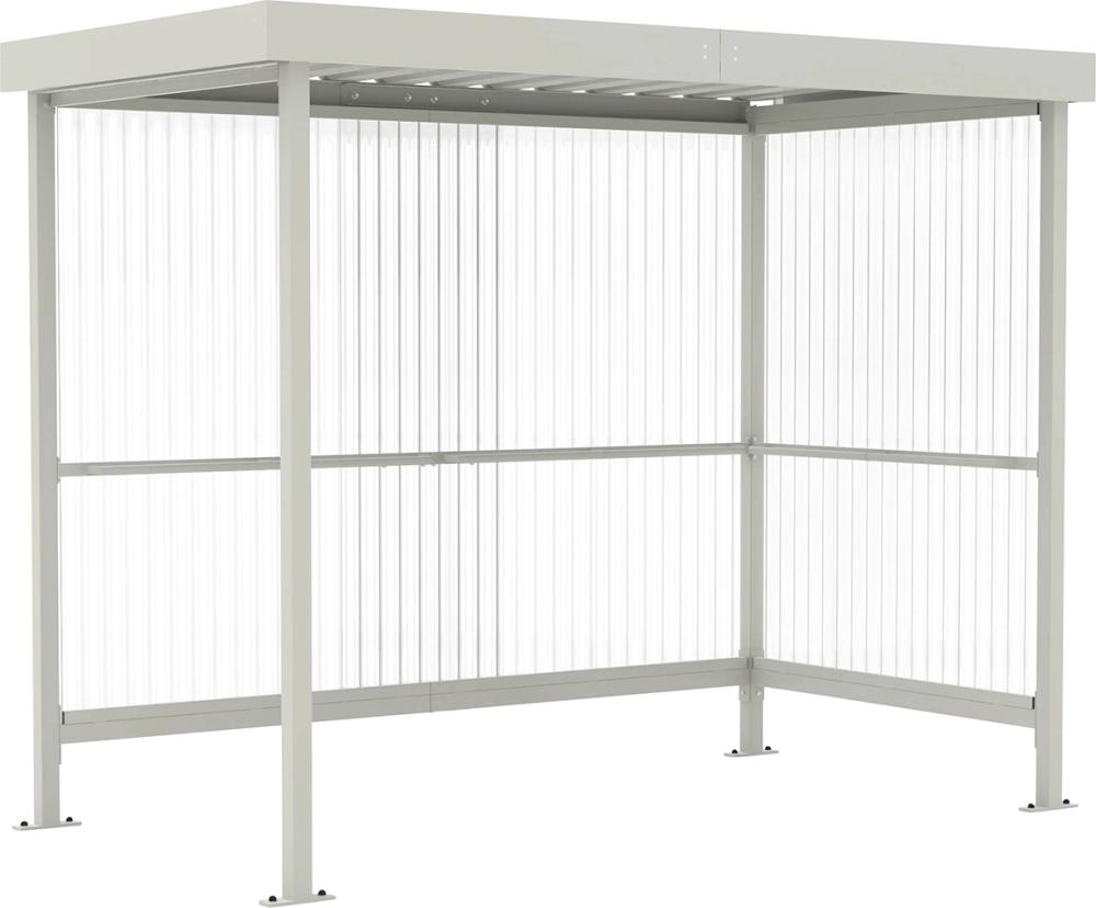 Raucherunterstand Jena Maxi B2960xT1580xH2360mm RAL 9002 grauweiß Produktbild img1 L