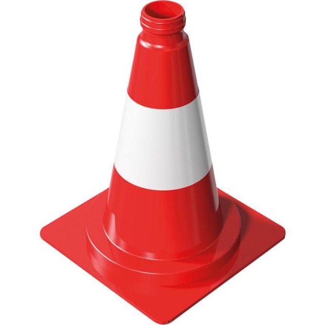 Verkehrsleitkegel, rot/weiß Produktbild img1 L