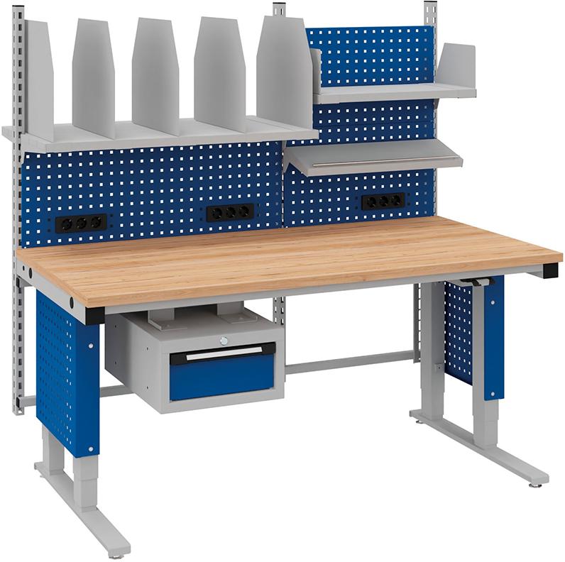 Systemtisch Multi4motion B1685xT900/965xH730-1330 Packarbeitsplatz 1 Tischplatte Multiplex Produktbild img1 L