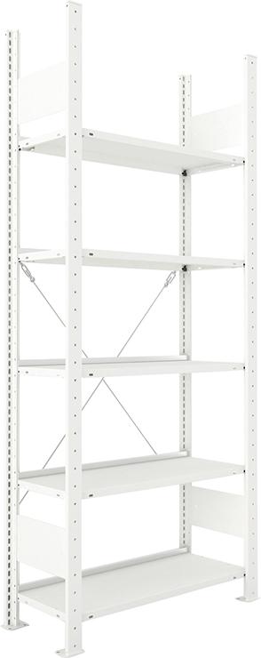 META COMPACT Büro-Steckregal, RAL 7035 lichtgrau, einseitig nutzbar Produktbild img1 L