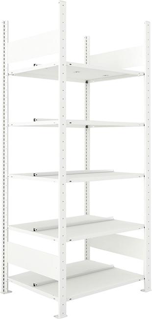 META COMPACT Büro-Steckregal doppelseitig, Grundregal RAL 7035 lichtgrau Produktbild img1 L